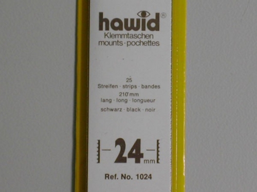Hawid-Klemmtaschen, 25 Streifen schwarz, 24 mm