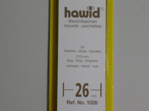 Hawid-Klemmtaschen, 25 Streifen schwarz, 26 mm