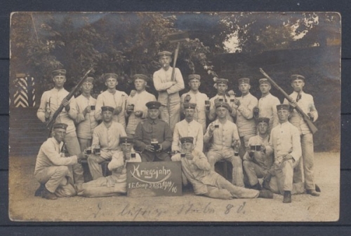 Soldaten der E. Kompanie I. R. 82 1914/16, Fotoansichtskarte