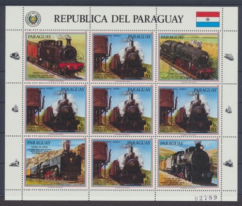 Paraguay, Eisenbahn, MiNr. 3995 KB, postfrisch