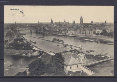 Bremen, Blick auf die Weser und auf Bremen