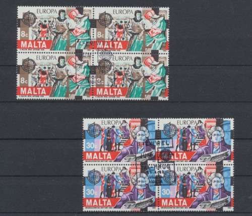 Malta, MiNr. 661-662 Viererblock, gestempelt