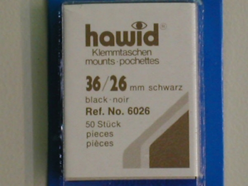 Hawid-Klemmtaschen, 50 Stück, schwarz, 36 x 26 mm