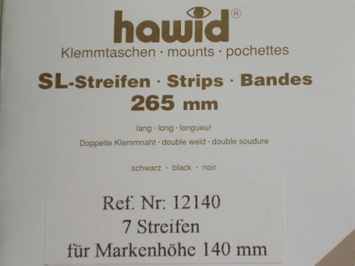 Hawid-Klemmtaschen, 7 SL-Streifen schwarz, 265 x 140 mm