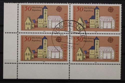 Deutschland (BRD), MiNr. 970, Viererblock, Ecke links unten, EST