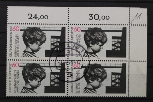 Deutschland (BRD), MiNr. 1000, 4er Block, Ecke rechts oben, gestempelt