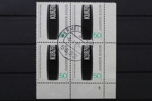 Deutschland, MiNr. 1003, 4er Block, Ecke rechts unten, FN 2, gestempelt