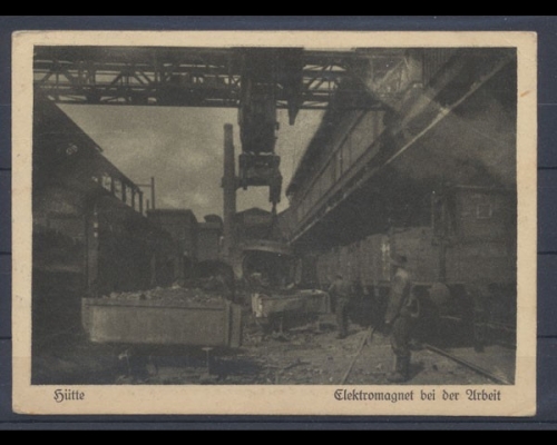 Schlesien, Hütte, Elektromagnet bei der Arbeit