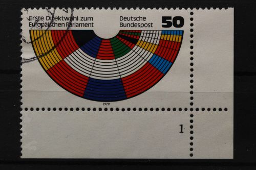 Deutschland (BRD), MiNr. 1002, Ecke rechts unten, FN 1, gestempelt