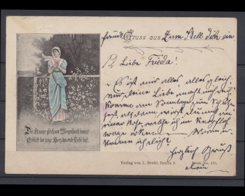 Junges Mädchen mit einer Blume in der Hand
