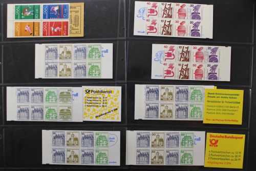 BRD, Berlin und DDR Markenheftchen, guter Bestand im Album