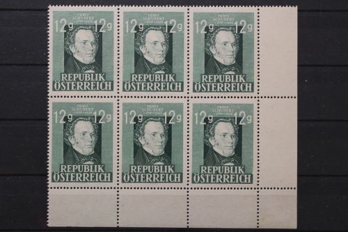 Österreich, MiNr. 801 PLF I, 6er Block Ecke re. unten, postfrisch