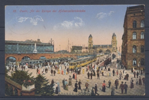 Coeln, an der Rampe der Hohenzollernbrücke
