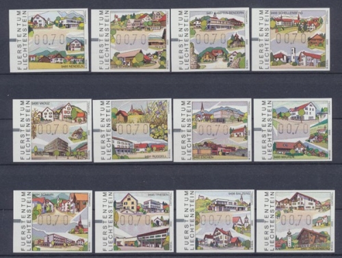 Liechtenstein, MiNr. 12-23, Automatenmarken, postfrisch