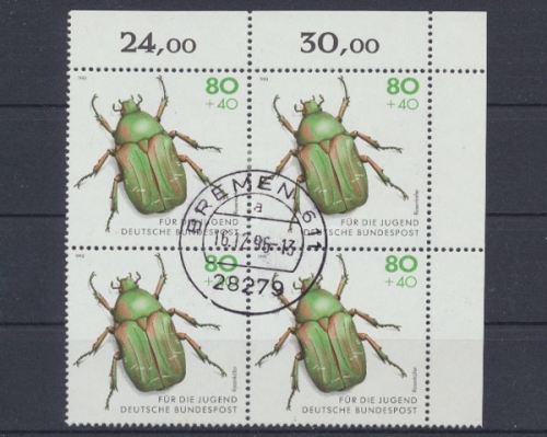 Deutschland (BRD), MiNr. 1667, Viererblock, gestempelt