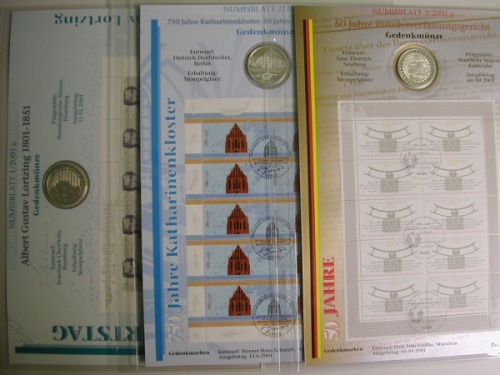 BRD Numisblätter, kompletter Jahrgang 2001