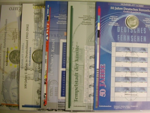 BRD Numisblätter, kompletter Jahrgang 2002