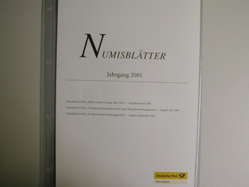 Inhaltsverzeichnis und Beschreibungsblätter zum Jahrgang 2001