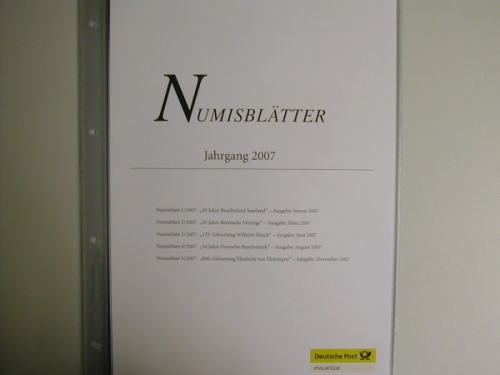 Inhaltsverzeichnis und Beschreibungsblätter zum Jahrgang 2007