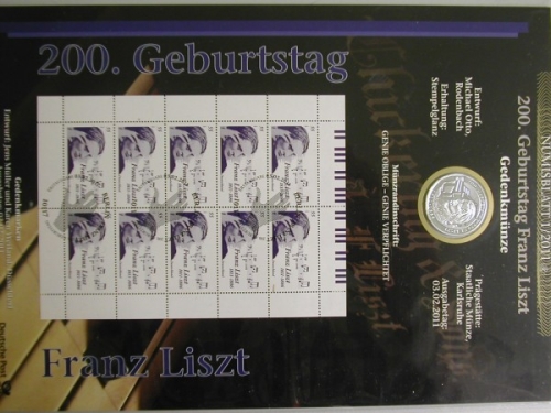 BRD, Numisblatt 1/2011, 200. Geb. Franz Liszt