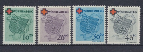 Französische Zone Württemberg, MiNr. 40-43 A, postfrisch