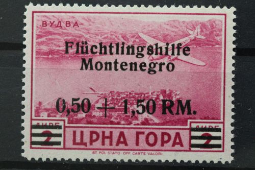 Montenegro, MiNr. 28, Aufdruckfehler II, postfrisch