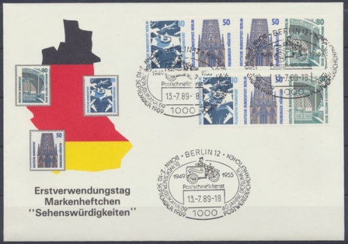 Berlin, MiNr. W 83-W 88 auf 2 Umschlägen, ESST Berlin, FDC