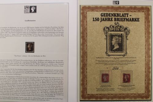 Motivsammlung 150 Jahre Briefmarken in 3 Lindner T Vordruckalben