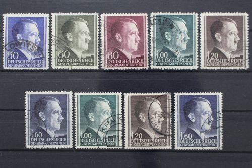 Generalgouvernement, MiNr. 83-88 A + B, gestempelt