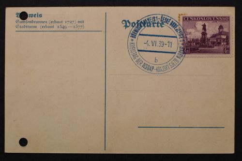 Böhmen & Mähren, SST Budweis vom 4.6.39 Kreistag der NSDAP