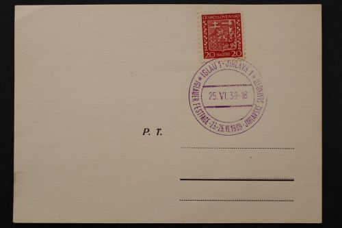 Böhmen & Mähren, SST Iglau 1 vom 25.6.39, Festtage