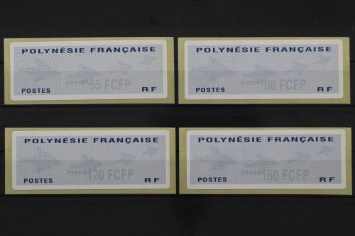 Franz. Polynesien Automaten, MiNr. 1, 4 Werte, skl., postfrisch