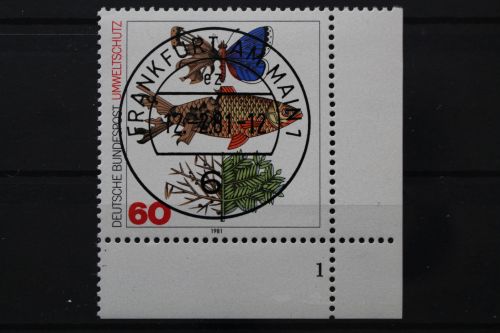 Deutschland (BRD), MiNr. 1087, Ecke rechts unten, FN 1, EST