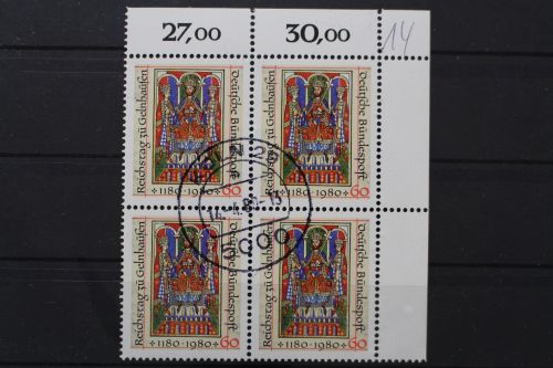 Deutschland (BRD), MiNr. 1045, 4er Block, Ecke rechts oben, gestempelt