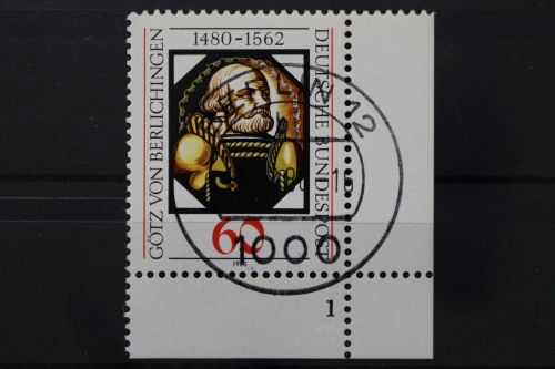 Deutschland (BRD), MiNr. 1036, Ecke rechts unten, FN 1, gestempelt