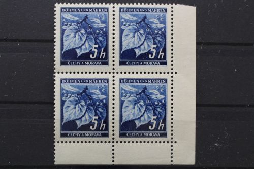 Böhmen & Mähren, MiNr. 20, 4er Block, Ecke rechts unten, postfrisch