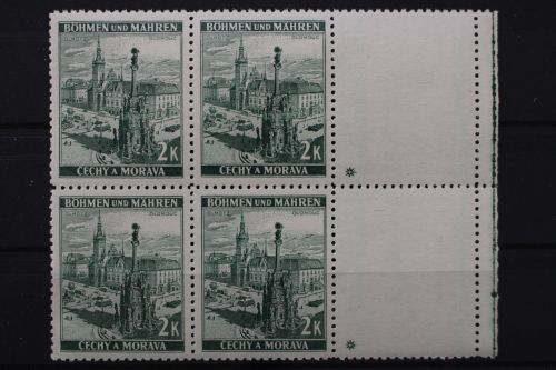 Böhmen & Mähren, MiNr. 31, 4er Block, Leerfelder re. m. Kreuzsternen, postfrisch