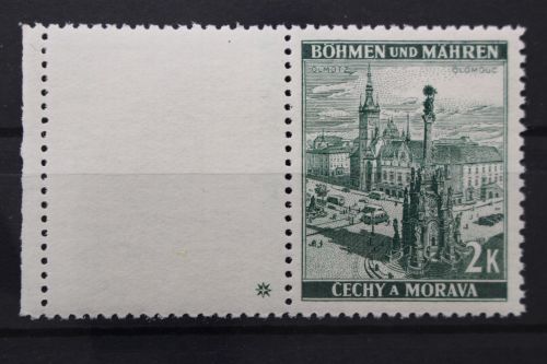 Böhmen & Mähren, MiNr. 31, Leerfeld links mit Kreuzstern, postfrisch