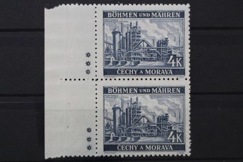 Böhmen & Mähren, MiNr. 34, Paar, li. Rand mit Kreuzsternen, postfrisch