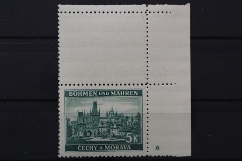 Böhmen & Mähren, MiNr. 35, Ecke re. oben mit Leerfeld u. Kreuzstern, postfrisch