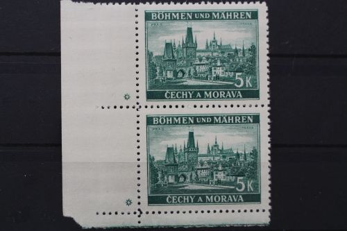 Böhmen & Mähren, MiNr. 35, Paar, Ecke links unten mit Stern, postfrisch
