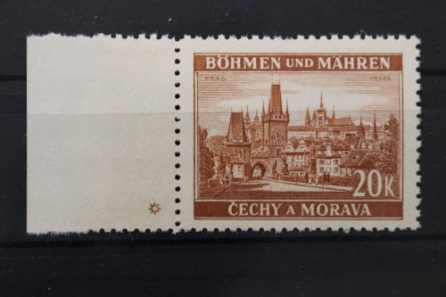 Böhmen & Mähren, MiNr. 37, linker Rand mit Stern, postfrisch