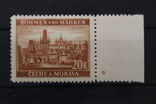 Böhmen & Mähren, MiNr. 37, rechter Rand mit Stern, postfrisch