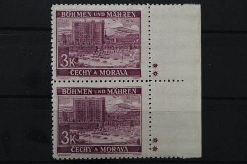 Böhmen & Mähren, MiNr. 33, Paar, re. Rand mit Kreuzsternen, postfrisch