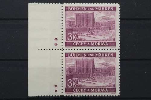 Böhmen & Mähren, MiNr. 33, Paar, linker Rand mit Kreuzsternen, postfrisch
