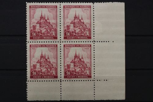 Böhmen & Mähren, MiNr. 28, 4er Block, Ecke rechts unten, postfrisch