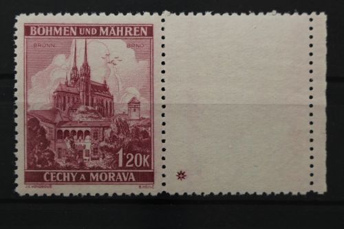 Böhmen & Mähren, MiNr. 29, Leerfeld rechts mit Kreuzstern, postfrisch
