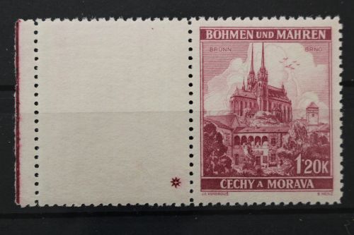 Böhmen & Mähren, MiNr. 29, Leerfeld links mit Kreuzstern, postfrisch