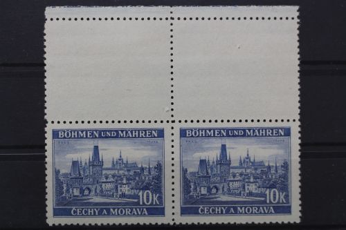 Böhmen & Mähren, MiNr. 36, Paar, Leerfeld oben, postfrisch