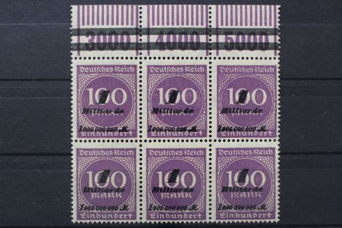 Deutsches Reich, MiNr. 331 b W OR 1/11/1, 6er Block, postfrisch